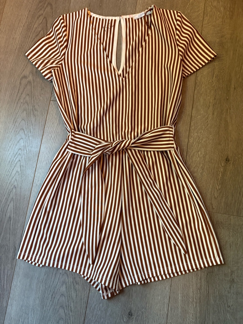 Zara Romper in Brown & White Size Small